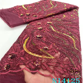 Sequined African French Mesh Net Lace Fabric For India Evening Party Dress Fabrics 2020 red/gold New Nigeria Sequins
Sequined African French Mesh Net Lace Fabric For India Evening Party Dress Fabrics 2020 red/gold New Nigeria Sequins