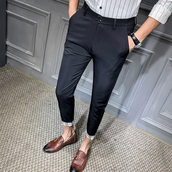 Men's Suit Trousers Pantalon Homme Costume Black 2020 Male High-grade Solid Color Mens Trousers Slim Fit Business Suit Pants
Men's Suit Trousers Pantalon Homme Costume Black 2020 Male High-grade Solid Color Mens Trousers Slim Fit Business Suit Pants
