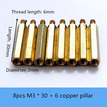Metal Copper Pillar M3*50+6/ M3*30+6 Single Head Hexagonal Isolation Column Support Post DIY For RC Robot Tank Car Chassis Part
Metal Copper Pillar M3*50+6/ M3*30+6 Single Head Hexagonal Isolation Column Support Post DIY For RC Robot Tank Car Chassis Part