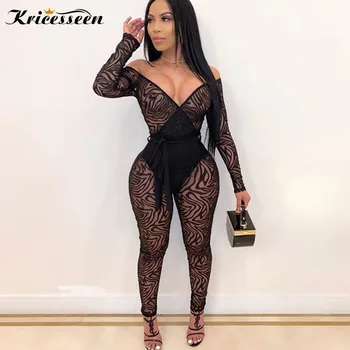 Kricesseen Sexy Black See Through Patchwork jumpsuit With Belts Women Off The Shoulder Jumpsuit Overalls One Piece Rompers
Kricesseen Sexy Black See Through Patchwork jumpsuit With Belts Women Off The Shoulder Jumpsuit Overalls One Piece Rompers
