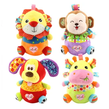 

Baby Toy Tumblers Baby Rattles & Mobiles New Hot Sale Cute Animal Plush Sound Paper Soft Cartoon Tumblers 0-24 Month