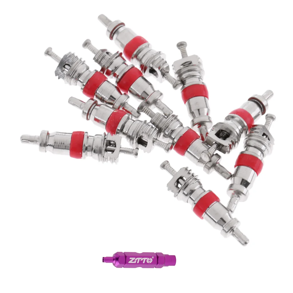 Double Head Multifunction MTB Schrader Presta Tire Valve Core Removal Tool + Schrader Removable Valve Cores Double Head Multifunction MTB Schrader Presta Tire Valve Core Removal Tool + Schrader Removable Valve Cores