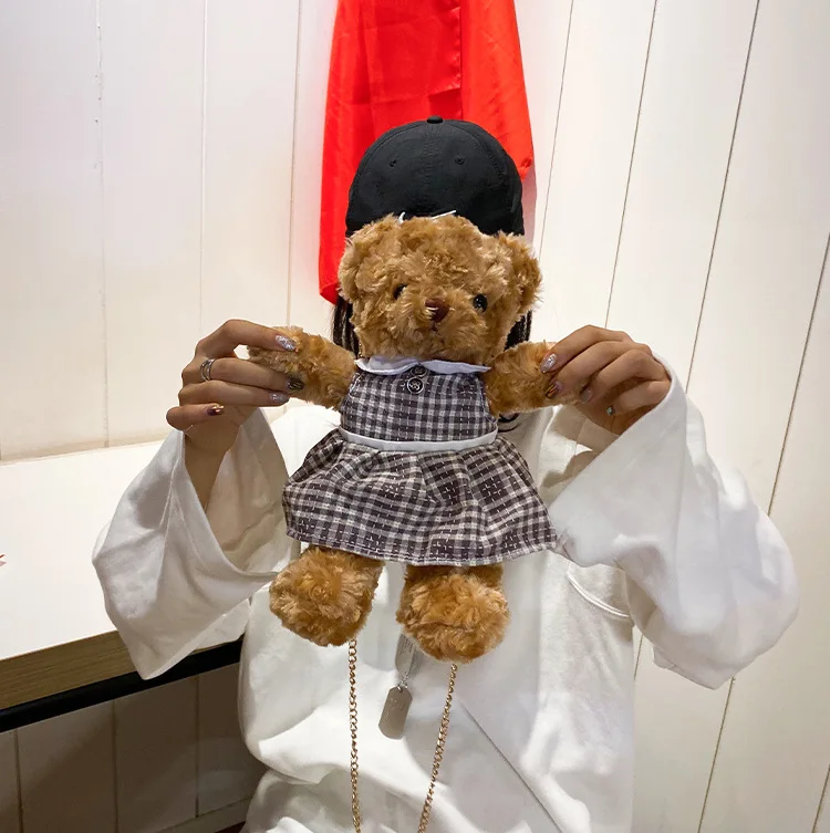Cute Plush Bear Crossbody Bag Girl Cusual Fur Shoulder Bags Fashion Women Chain Messenger Bag Japanese Korea Style Cute Plush Bear Crossbody Bag Girl Cusual Fur Shoulder Bags Fashion Women Chain Messenger Bag Japanese Korea Style