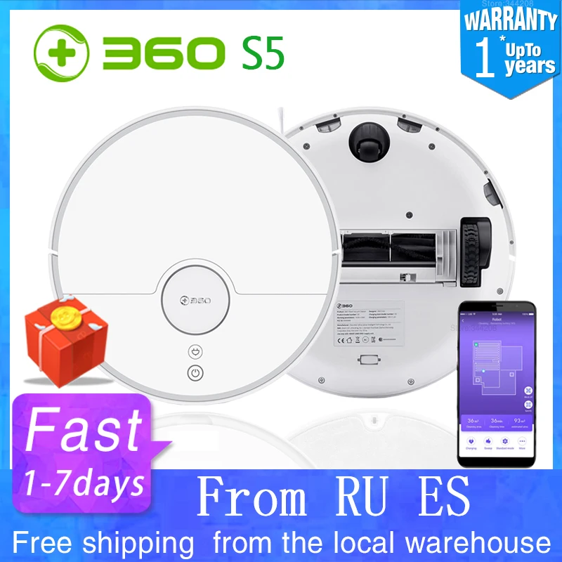 360 S5 Robotic Vacuum Cleaner for Your Home 2000PA Lidar Wireless Internet Smart Planning Partition mute cleaning
360 S5 Robotic Vacuum Cleaner for Your Home 2000PA Lidar Wireless Internet Smart Planning Partition mute cleaning