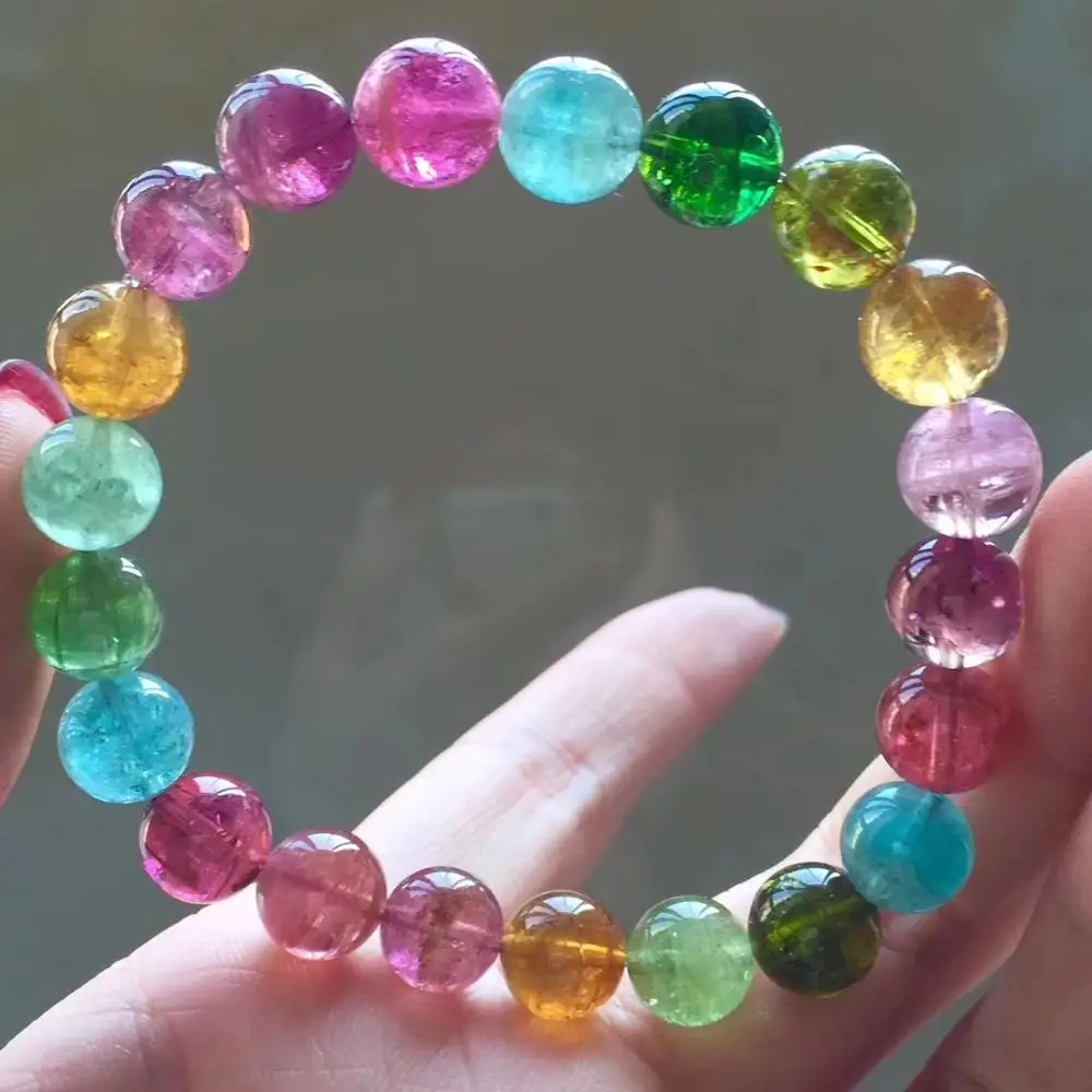 Top Quality 9.5mm Natural Colorful Tourmaline Clear Round Beads Brazil Women Crystal Rainbow Tourmaline AAAAAA Certificate
Top Quality 9.5mm Natural Colorful Tourmaline Clear Round Beads Brazil Women Crystal Rainbow Tourmaline AAAAAA Certificate