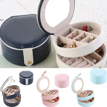 Jewelry Box Two-tier System With Mirror Jewel Box Portable Jewelry Storage Box Organizer PU Case 
Jewelry Box Two-tier System With Mirror Jewel Box Portable Jewelry Storage Box Organizer PU Case