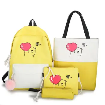 4Piece Set School Bags for Girls Summer New Fashion Canvas Backpack Junior High School Student Bag Cartoon Cute Color Backpack
4Piece Set School Bags for Girls Summer New Fashion Canvas Backpack Junior High School Student Bag Cartoon Cute Color Backpack
