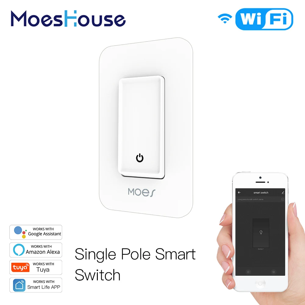 US WiFi Smart Light Switch Control by Smart Life/Tuya APP Works with Alexa Google Home for Voice Control No Hub Required
US WiFi Smart Light Switch Control by Smart Life/Tuya APP Works with Alexa Google Home for Voice Control No Hub Required