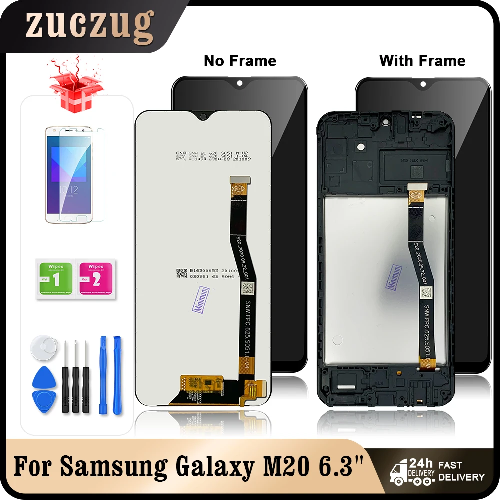 New 6.3" For Samsung Galaxy M20 2019 M205 LCD Display Touch Screen With Frame SM-M205 M205F | Мобильные телефоны и