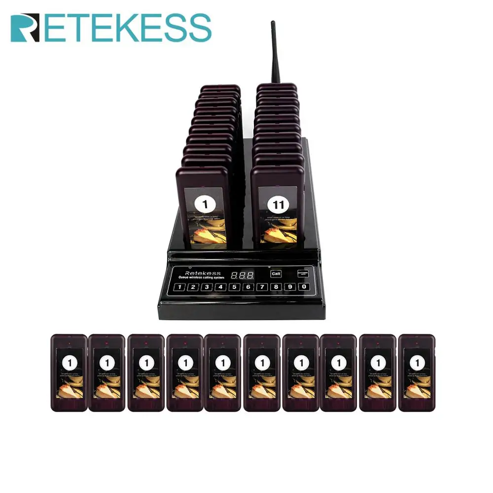 RETEKESS T112 restaurant pager restaurant paging system queue system waiter calling system for restaurant guest pager system