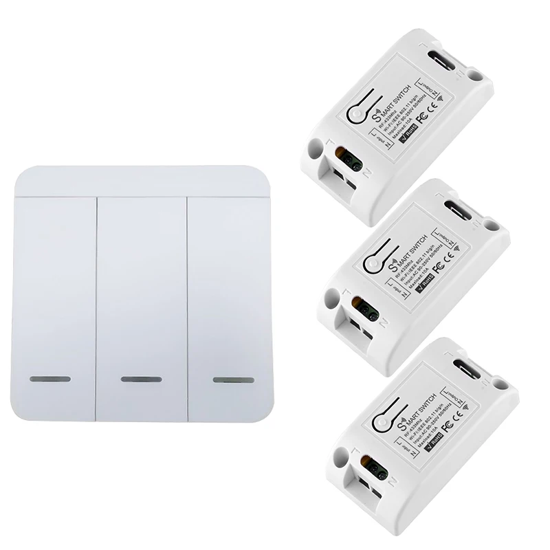 Smart RF Wifi Switch RF 433MHz Wireless Switch 86 Type Switch Panel 433MHz Remote Control Transmitter
Smart RF Wifi Switch RF 433MHz Wireless Switch 86 Type Switch Panel 433MHz Remote Control Transmitter