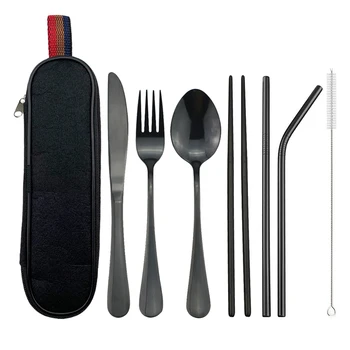 Zwart Serviesje Reizen Draagbare Bestek Set Mes Vork Lepel Diner Set 18/10 Rvs Servies Zilverwerk Met Zak
Zwart Serviesje Reizen Draagbare Bestek Set Mes Vork Lepel Diner Set 18/10 Rvs Servies Zilverwerk Met Zak