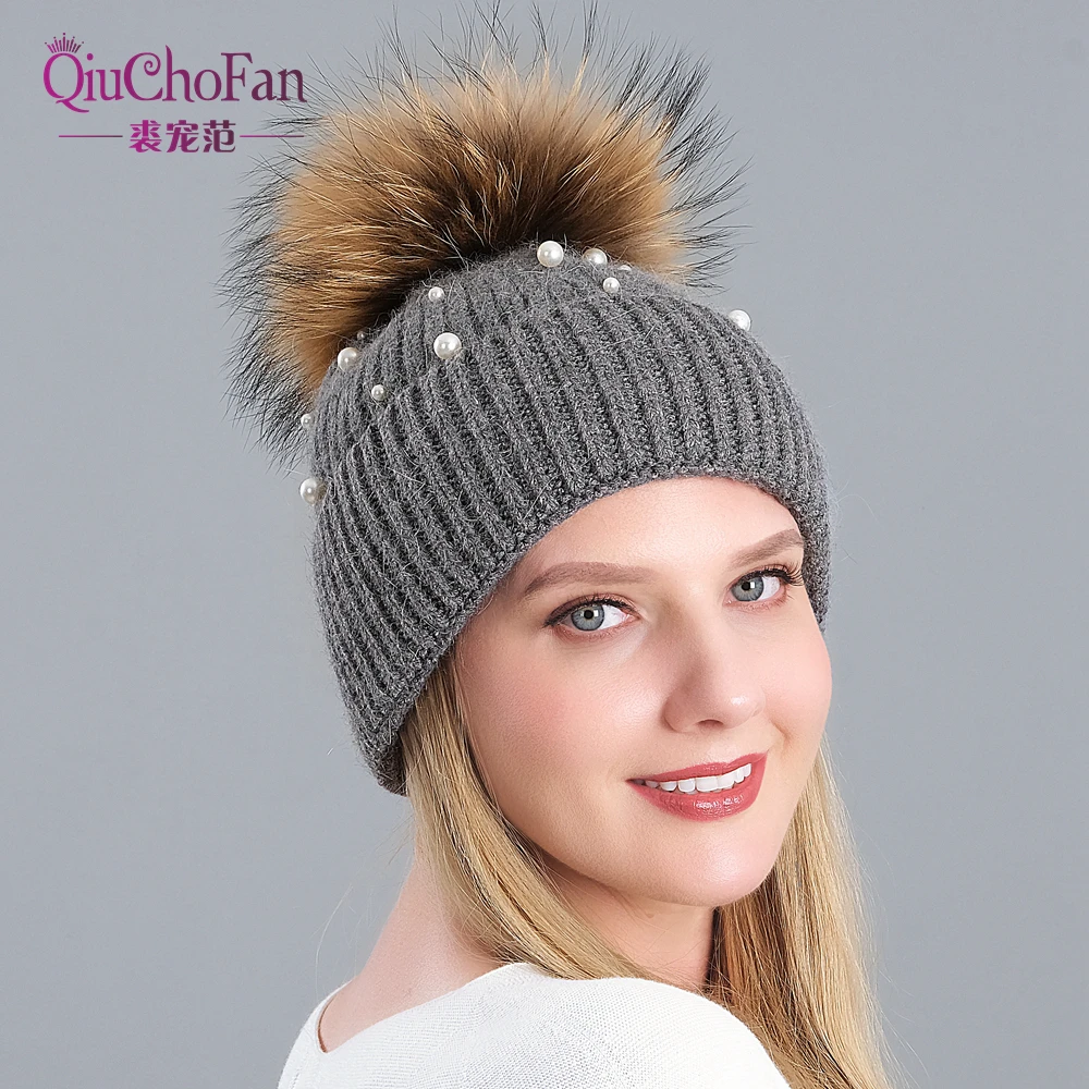 Pearl Natural Raccoon Fur Women's Winter Hats Girls Knitted Wool Rabbit Caps Female Headgear Pompon Skullies Beanies
Pearl Natural Raccoon Fur Women's Winter Hats Girls Knitted Wool Rabbit Caps Female Headgear Pompon Skullies Beanies