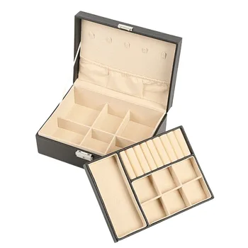 Exquisite Storage Organizer Safety Lock 2 Layers Home Large Capacity PU Leather Necklace Ring Durable Gifts Jewelry Box 
Exquisite Storage Organizer Safety Lock 2 Layers Home Large Capacity PU Leather Necklace Ring Durable Gifts Jewelry Box
