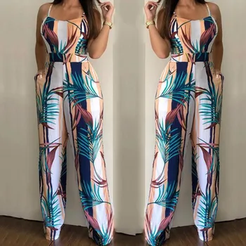 Women Sleeveless Leaf Print Jumpsuit Casual Clubwear Wide Leg Playsuit комбинезон комбенизон женский#sw
Women Sleeveless Leaf Print Jumpsuit Casual Clubwear Wide Leg Playsuit комбинезон комбенизон женский#sw