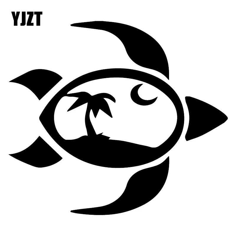 YJZT 16.3X14.4CM Tortoise Moon Palm Tree Creative Car Sticker Scratch Occlusion Decal C25-0717 | Автомобили и мотоциклы
