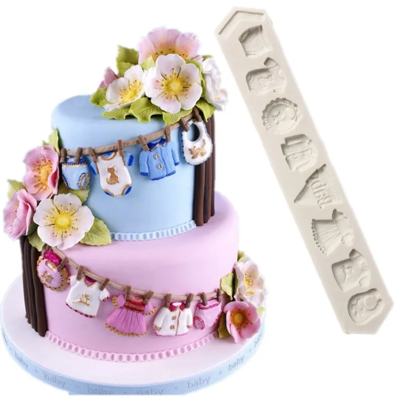 DIY Baby clothes 3D Party Fondant Mold For Cake Decorating silicone mold Fondant Cake sugar craft Moulds Tools 
DIY Baby clothes 3D Party Fondant Mold For Cake Decorating silicone mold Fondant Cake sugar craft Moulds Tools