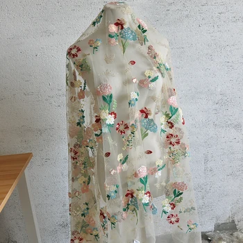 Apricot Colorful Embroidery flower lace fabric Sheer Mesh African DIY clothing skirt dress lace fabric Wedding Dress For 1 yard
Apricot Colorful Embroidery flower lace fabric Sheer Mesh African DIY clothing skirt dress lace fabric Wedding Dress For 1 yard