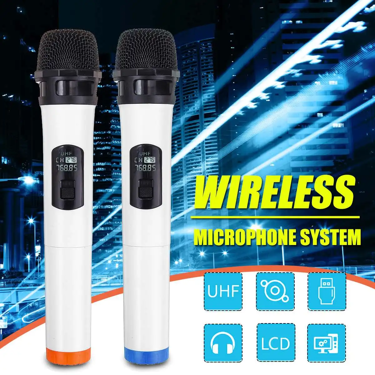LEORY Wireless Microphone Multifunction LED Screen Karaoke Microphone Portable System with Two Transmitter with Screen
LEORY Wireless Microphone Multifunction LED Screen Karaoke Microphone Portable System with Two Transmitter with Screen