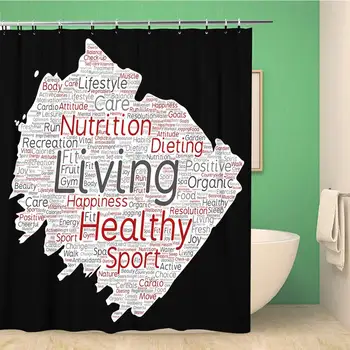 Bathroom Shower Curtain Conceptual Healthy Living Positive Nutrition Sport Paint Brush Word Polyester Fabric 60x72 inches 
Bathroom Shower Curtain Conceptual Healthy Living Positive Nutrition Sport Paint Brush Word Polyester Fabric 60x72 inches