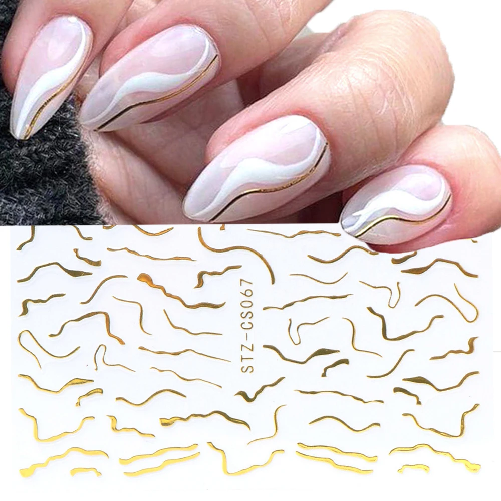 3D Gold Stripe Marble Line Nail Art Decoration Stickers Winter DIY Sparkly Designs Gel Polish Slider Decals Manicure Tools
3D Gold Stripe Marble Line Nail Art Decoration Stickers Winter DIY Sparkly Designs Gel Polish Slider Decals Manicure Tools