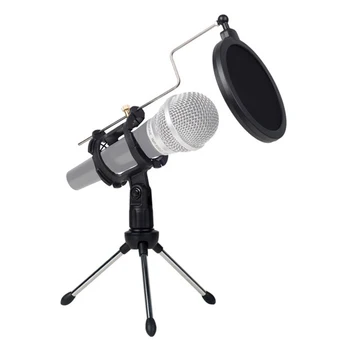 Universal Foldable Adjustable Microphone Stand Desktop Tripod For Computer Video Recording with Mic Windscreen Pop Filter Cover
Universal Foldable Adjustable Microphone Stand Desktop Tripod For Computer Video Recording with Mic Windscreen Pop Filter Cover