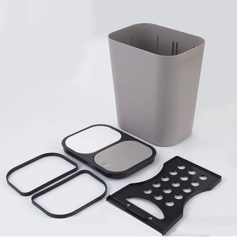 Trash Can Rectangle Plastic Push-Button Dual Compartment 12liter Recycling Waste Bin Garbage Can DIN889
Trash Can Rectangle Plastic Push-Button Dual Compartment 12liter Recycling Waste Bin Garbage Can DIN889