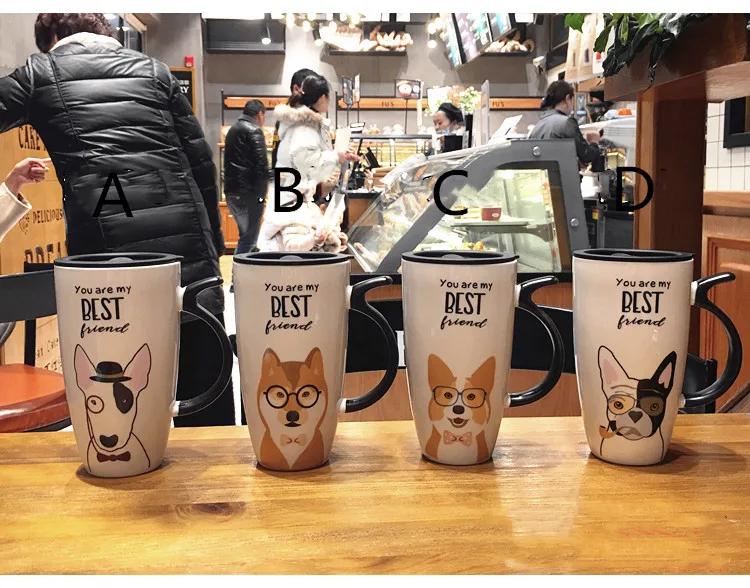 Taza de cerámica de Bull Terrier, Shiba Inu, Corgi o Bulldog Francés con mango de cola y tapa opcional Taza de cerámica de Bull Terrier, Shiba Inu, Corgi o Bulldog Francés con mango de cola y tapa opcional