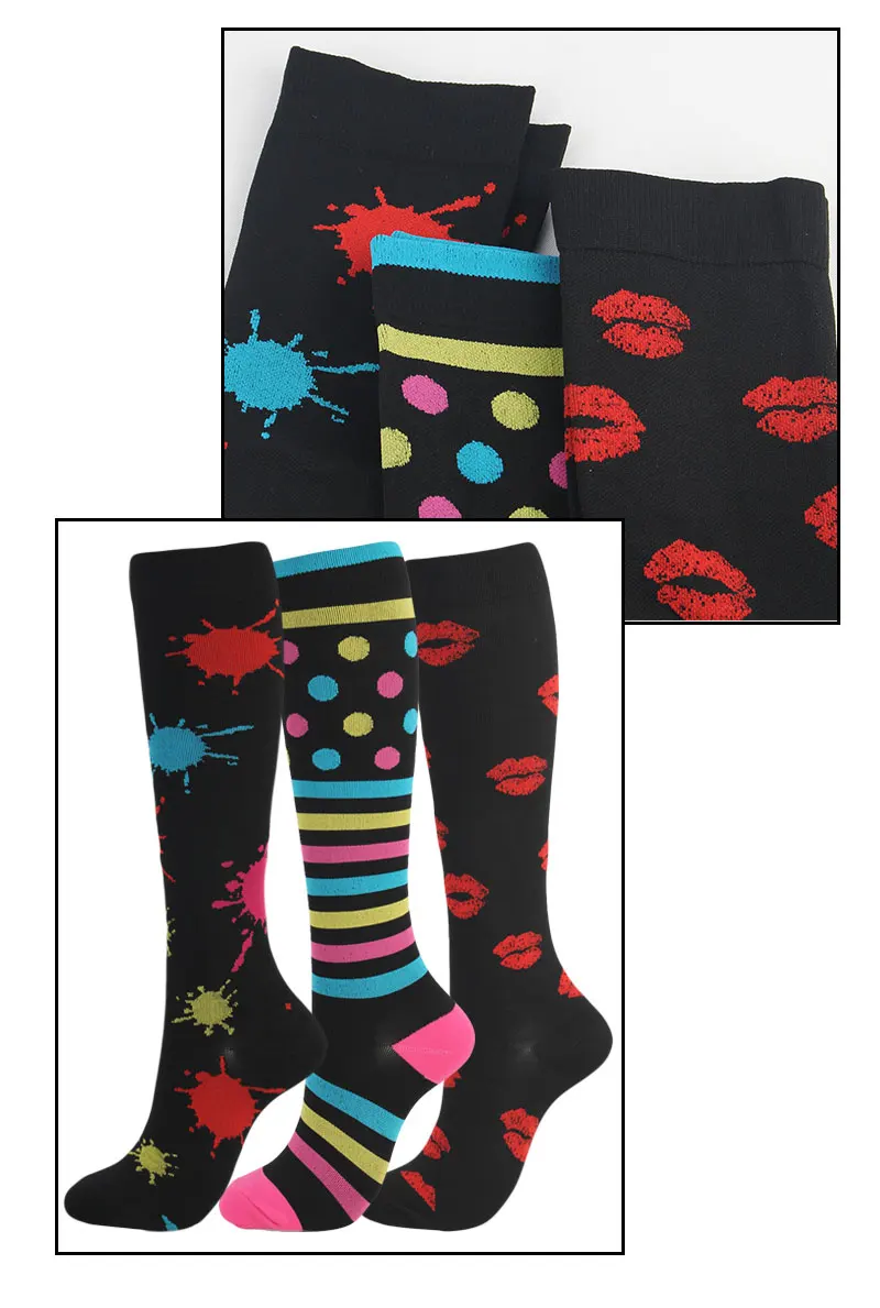 Moda Mulaya Compression Stockings Men/Women Correcting Leg Muscle Pressure and Soothing Rainbow Kiss Music Tall Tube Funny gym Moda Mulaya Compression Stockings Men/Women Correcting Leg Muscle Pressure and Soothing Rainbow Kiss Music Tall Tube Funny gym