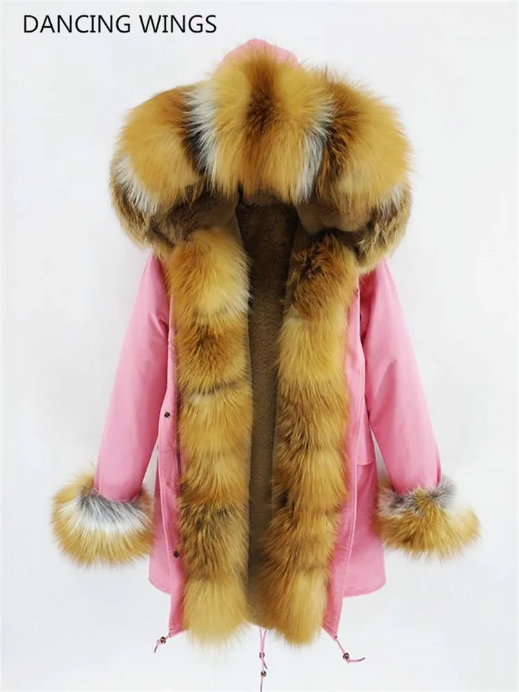 DANCING WINGS Real Fur Parka Women Winter Jacket Nature Fox Fur Hooded Coat Real Rabbit Fur Lining Jacket Female Real Fur Coats 
DANCING WINGS Real Fur Parka Women Winter Jacket Nature Fox Fur Hooded Coat Real Rabbit Fur Lining Jacket Female Real Fur Coats