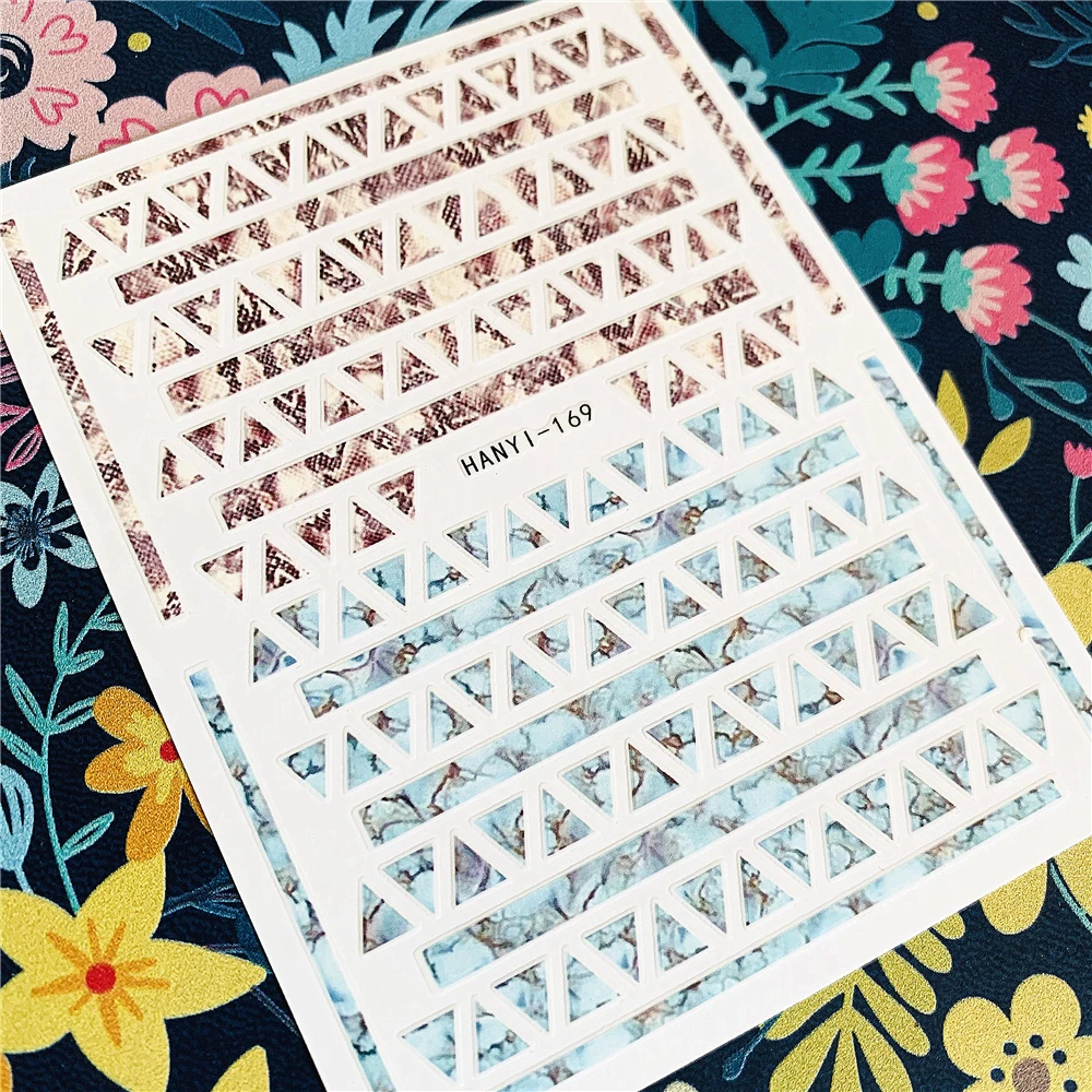 Newest HANYI sereis HANYI-169-170 triangle 3d nail art sticker nail decal stamping export japan designs rhinestones decorations
Newest HANYI sereis HANYI-169-170 triangle 3d nail art sticker nail decal stamping export japan designs rhinestones decorations