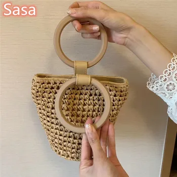 Sasa Handmade Rattan Woven Straw Bag Summer lady beach totes Bags Girls Small Beach Handbag Simple design weaving handmade
Sasa Handmade Rattan Woven Straw Bag Summer lady beach totes Bags Girls Small Beach Handbag Simple design weaving handmade