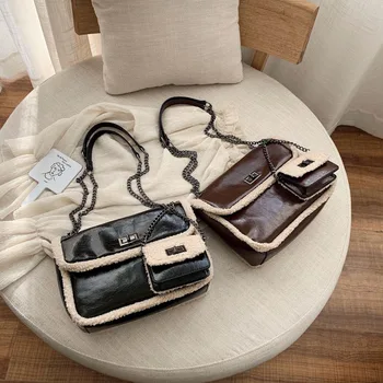 Brand Handbag For Women Winter English Style Crossbody Bags Lmitation Lamb Edge Shoulder Bag Chain Oil Wax Leather Messenger Bag
Brand Handbag For Women Winter English Style Crossbody Bags Lmitation Lamb Edge Shoulder Bag Chain Oil Wax Leather Messenger Bag