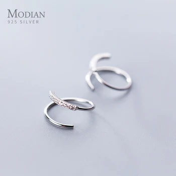 Modian Rose Gold Color Geometric Line Sterling Silver 925 Stud Earring for Women Shining Clear CZ Ear Pin Fine Jewelry Girl Gift
Modian Rose Gold Color Geometric Line Sterling Silver 925 Stud Earring for Women Shining Clear CZ Ear Pin Fine Jewelry Girl Gift