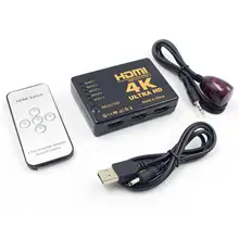 HDTV 5 in 1 out audio switch switcher box with remote control 4K for DVD player television
HDTV 5 in 1 out audio switch switcher box with remote control 4K for DVD player television