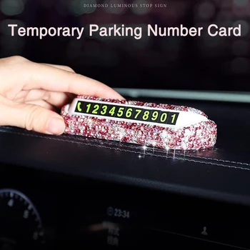 Creative Rhinestone Car Temporary Parking Card Hideable Telephone Number Plate Car-Styling Accessories Interior Woman Decoration
Creative Rhinestone Car Temporary Parking Card Hideable Telephone Number Plate Car-Styling Accessories Interior Woman Decoration