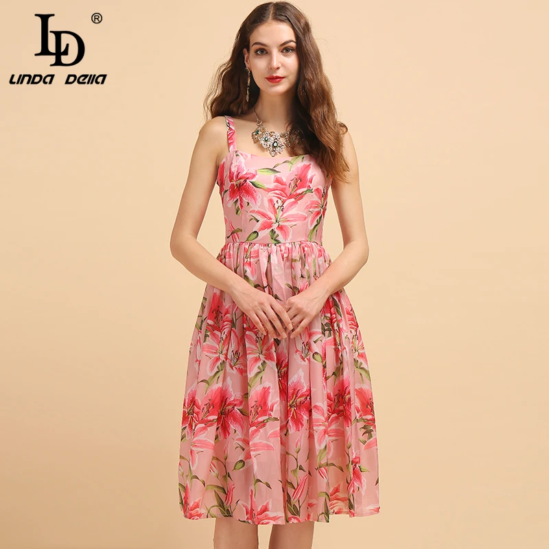 LD LINDA DELLA Fashion Runway Summer Spaghetti Strap Dresses Women's Sexy Backless Floral Print High Waist Casual Holiday Dress
LD LINDA DELLA Fashion Runway Summer Spaghetti Strap Dresses Women's Sexy Backless Floral Print High Waist Casual Holiday Dress