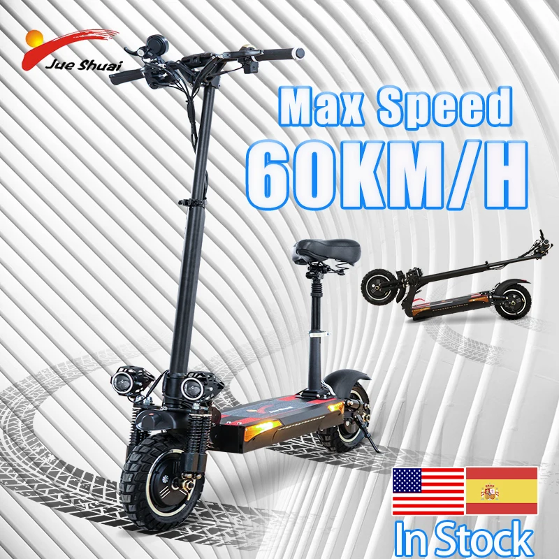 Jueshuai Electric Scooter 2000W Dual Motor Kick Scooter 11-Inch Wheel 100KM 60V26A Battery Trottinette électrique for Adults
Jueshuai Electric Scooter 2000W Dual Motor Kick Scooter 11-Inch Wheel 100KM 60V26A Battery Trottinette électrique for Adults