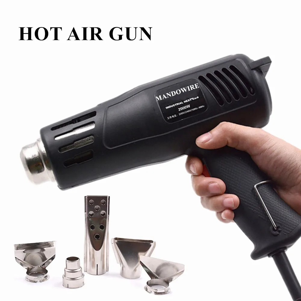 Heat Gun Power 2000W with Hot Air Gun 500 °C, Overload Protection with 4 Metal Nozzle Shrink Wrapping/Tubing, Paint Removal
Heat Gun Power 2000W with Hot Air Gun 500 °C, Overload Protection with 4 Metal Nozzle Shrink Wrapping/Tubing, Paint Removal