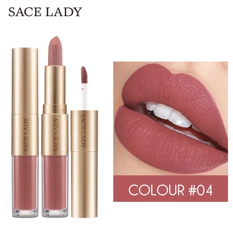 SACE LADY 2 in 1 Matte Lipstick Lip Gloss Waterproof Smooth Hydrating Long Lasting Moisturizer No drying Cosmetic Lip Makeup
SACE LADY 2 in 1 Matte Lipstick Lip Gloss Waterproof Smooth Hydrating Long Lasting Moisturizer No drying Cosmetic Lip Makeup