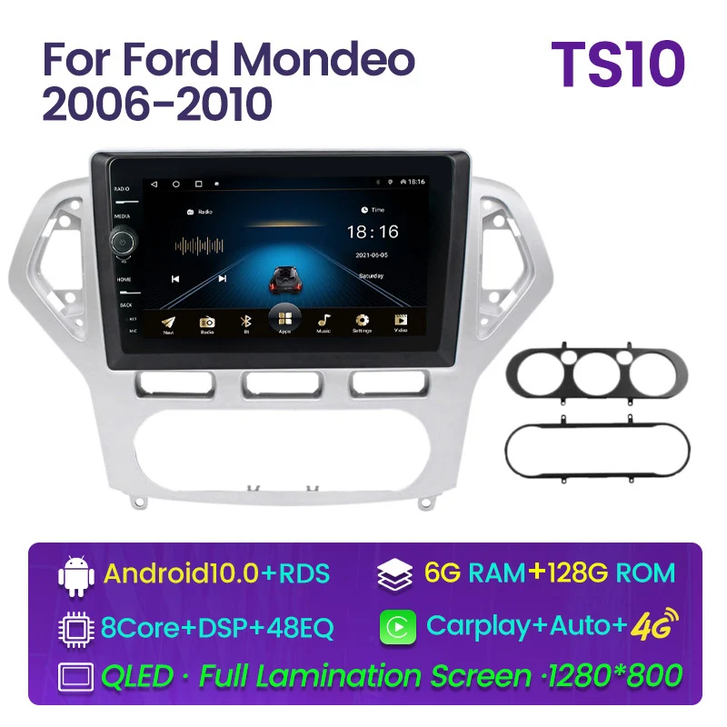 Автомагнитола мультимедийный видеоплеер навигация Android GPS BT для Ford Mondeo 2006 2007 2008