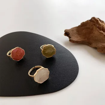 SRCOI Gold Color Metal Irregular Enamel Adjustable Finger Rings For Women Fashion Korea Retro Opening Statement Designer Ring
SRCOI Gold Color Metal Irregular Enamel Adjustable Finger Rings For Women Fashion Korea Retro Opening Statement Designer Ring
