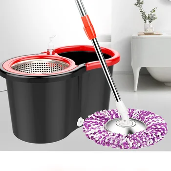 Spin Bucket System Floor Cleaning 360 Degree Spinning Cleaning Kit With Stainless Steel Magic Microfiber Rotating Dry Heads 
Spin Bucket System Floor Cleaning 360 Degree Spinning Cleaning Kit With Stainless Steel Magic Microfiber Rotating Dry Heads