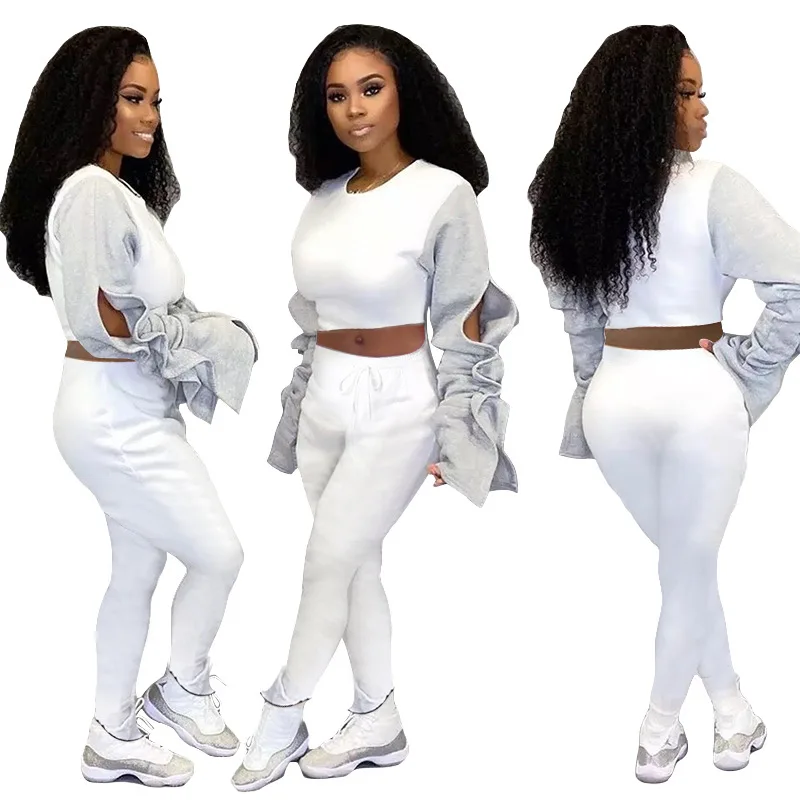 Casual Color Patchwork Women Two Piece Set Crop Top + LongPants Joggers Winter Clothes For Women
Casual Color Patchwork Women Two Piece Set Crop Top + LongPants Joggers Winter Clothes For Women