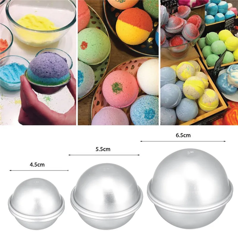 2PCS Round Aluminium Alloy Ball Bath Bomb Molds DIY Tool Salt Homemade Crafting Gifts Semicircle Sphere Mold | Красота и здоровье