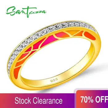 SANTUZZA Silver Ring For Women Authentic 100% 925 Sterling Silver Gold Color Sparkling CZ Fashion Female Jewelry Enamel Handmade
SANTUZZA Silver Ring For Women Authentic 100% 925 Sterling Silver Gold Color Sparkling CZ Fashion Female Jewelry Enamel Handmade