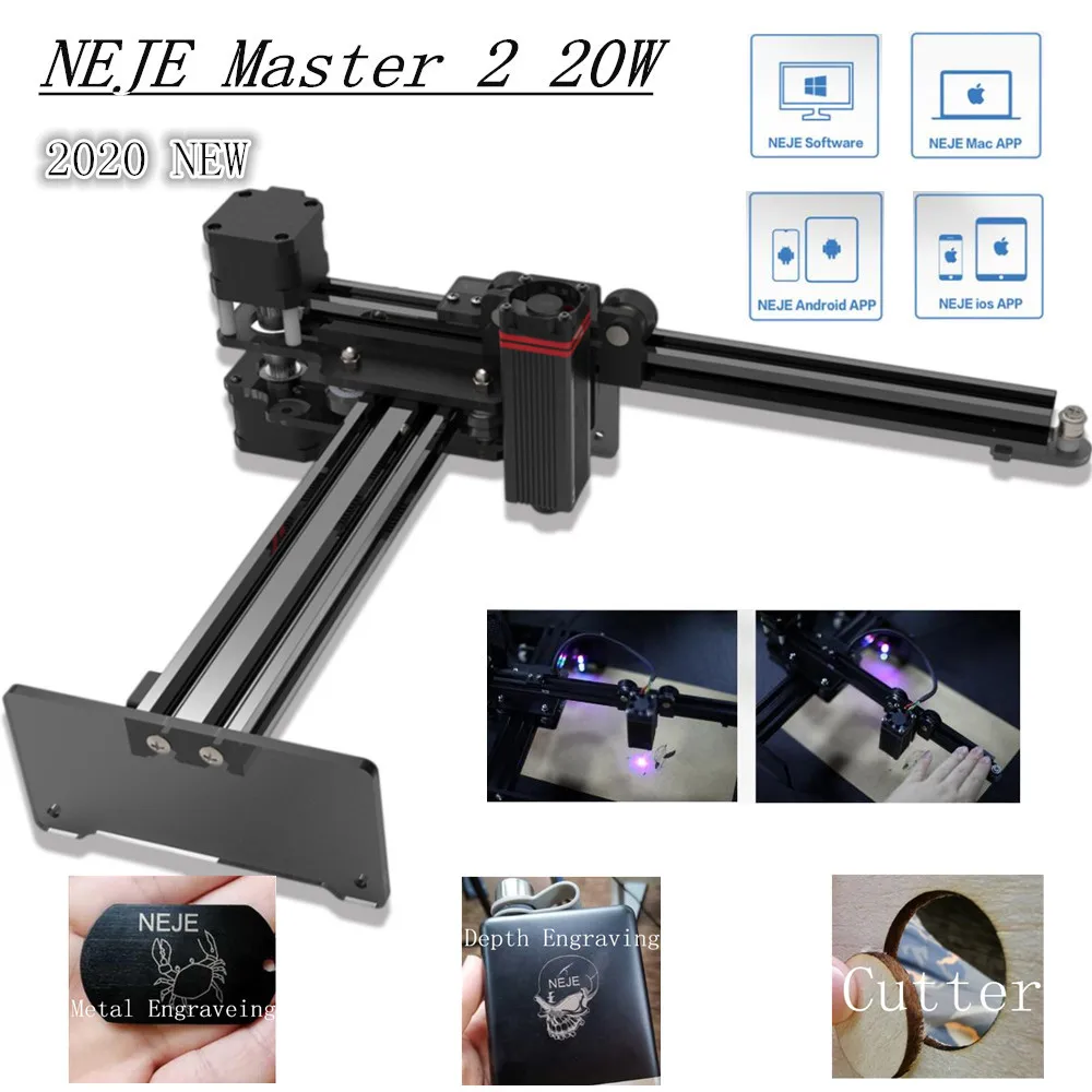 2020 NEJE Master 20W Laser Engraving Cutting Machine Desktop Laser Engraver Cutter Laser Printer CNC Router Wireless Control
2020 NEJE Master 20W Laser Engraving Cutting Machine Desktop Laser Engraver Cutter Laser Printer CNC Router Wireless Control