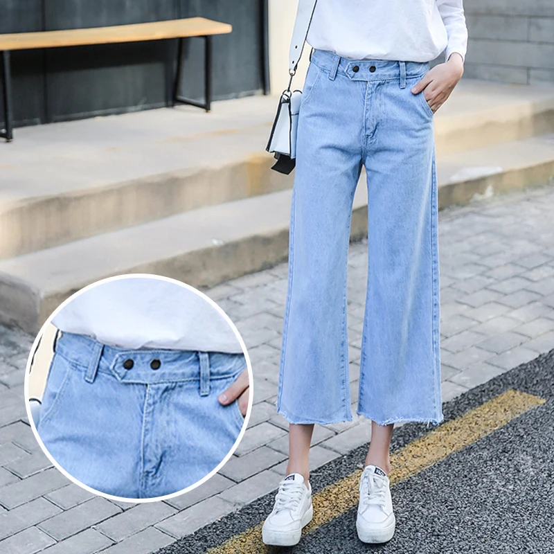 Harajuku весенние брюки для женщин одежда элегантные джинсы с высокой талией