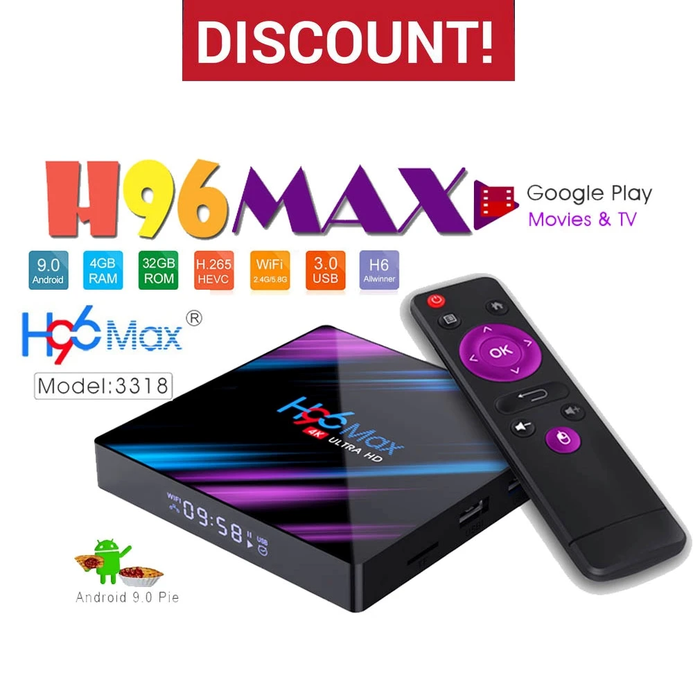 Smart TV BOX H96max Android 9.0 smart Google Assistant 4K Dual Wifi BT Netflix Media player Play Store Free App Fast Set top BOX
Smart TV BOX H96max Android 9.0 smart Google Assistant 4K Dual Wifi BT Netflix Media player Play Store Free App Fast Set top BOX