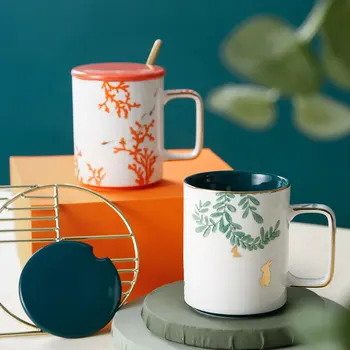Orange or Green Color Gold Inlay Ceramic Mug with Lip and Spoon Breakfast Cup Milk Cup for Home Office Wholesale
Orange or Green Color Gold Inlay Ceramic Mug with Lip and Spoon Breakfast Cup Milk Cup for Home Office Wholesale